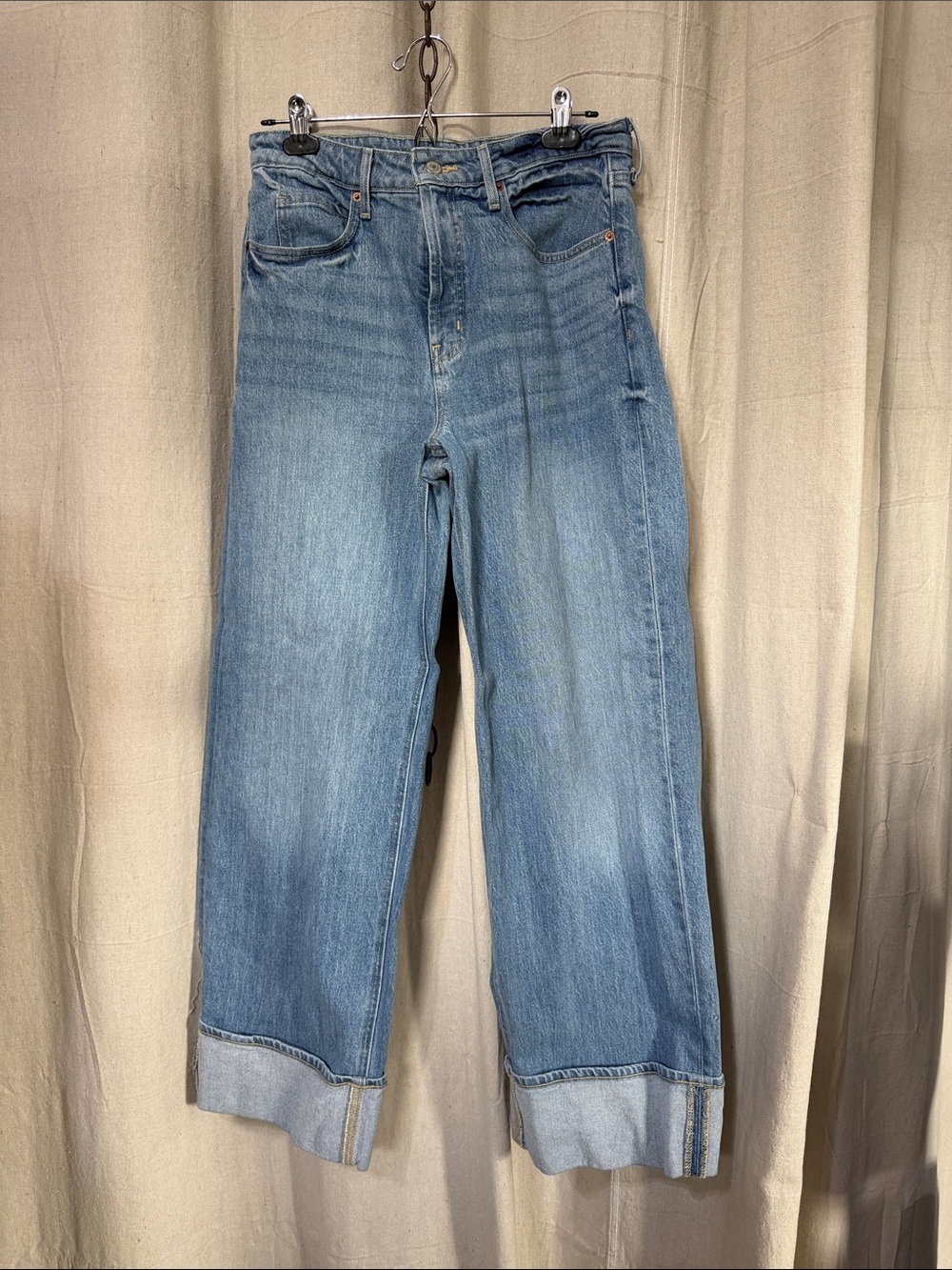 Old Navy Light Blue Boyfriend Wide-Leg Jeans